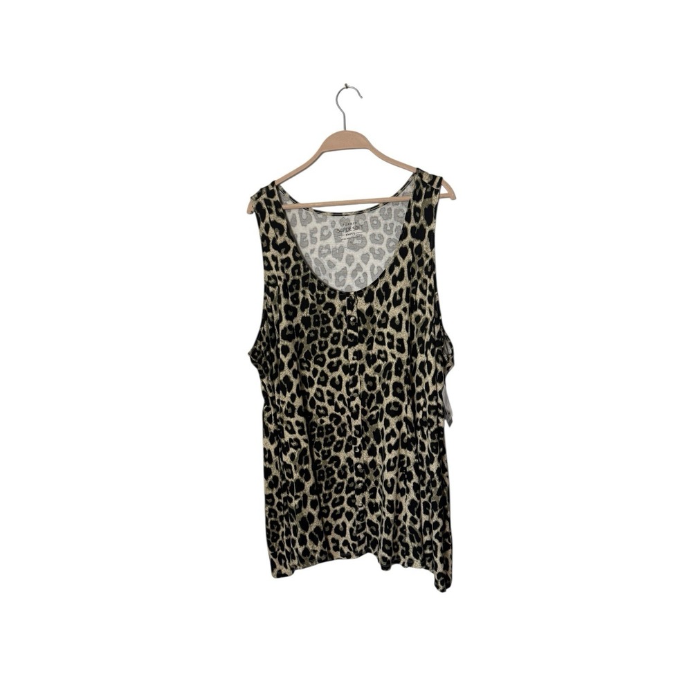 Torrid size 5 5x leopard‎ button front knit tank new top shirt